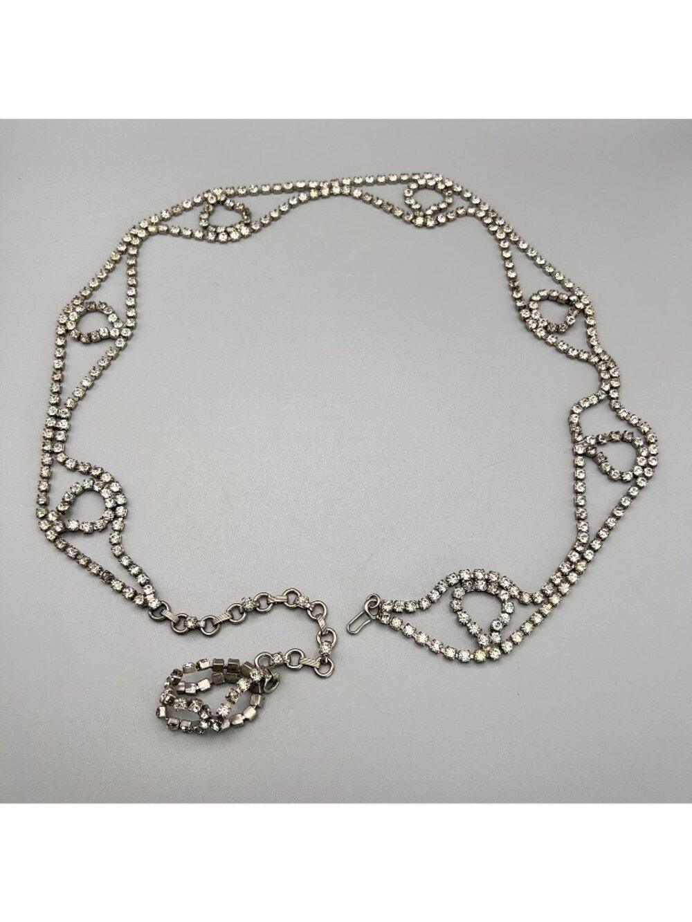 Vintage JULIANA D&E Clear Rhinestone Chain Belt